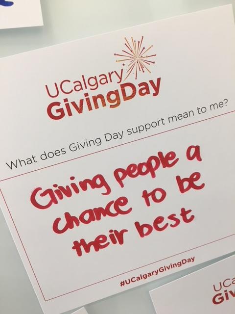 During the second annual Giving Day at the University of Calgary, more than 1,350 gifts were given by 1,241 alumni and friends.