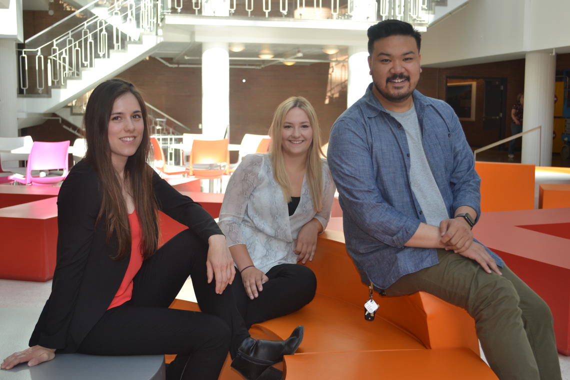 From left: Nicole Howorko, Brogen Bogstie and Jordan Lamoste are among the first graduates of the Schulich School of Engineering’s Energy Engineering program, created in collaboration with the Southern Alberta Institute of Technology. 