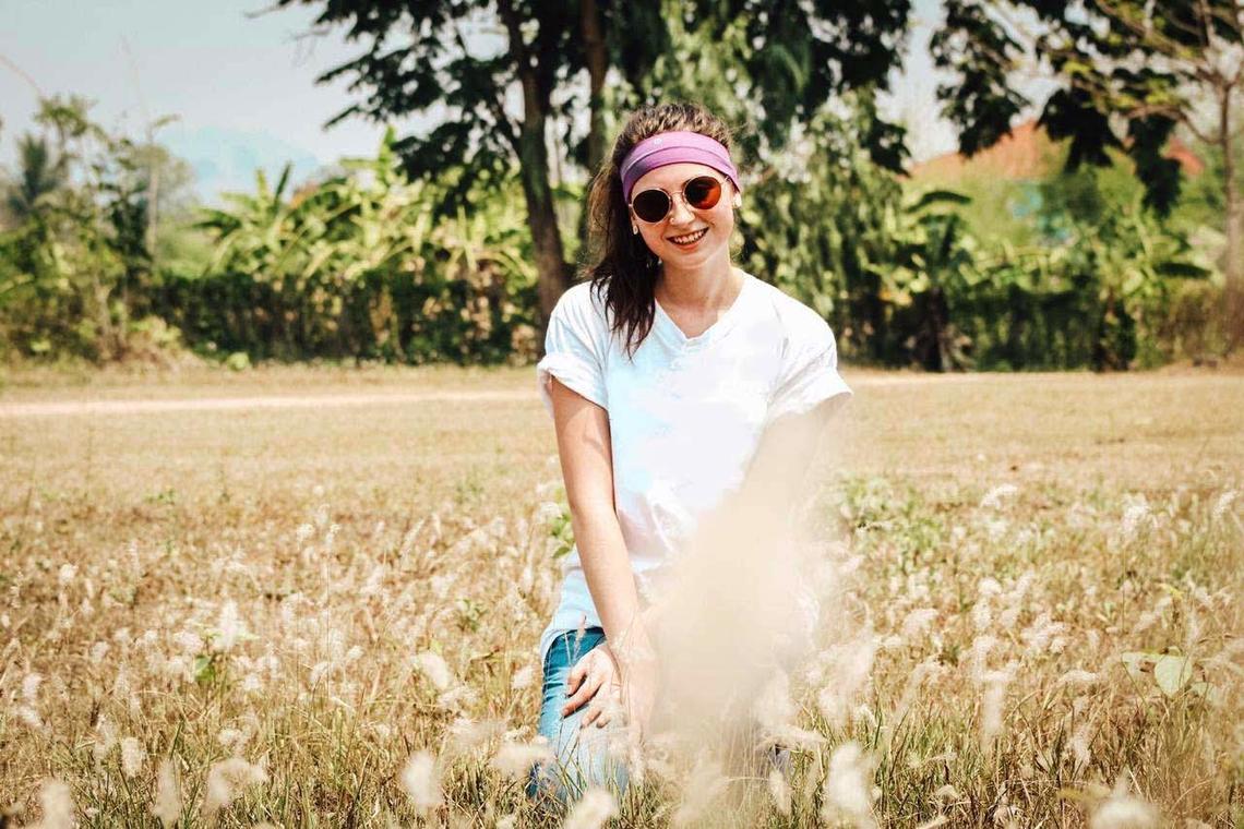 Haskayne student Jacqueline Peeace in an Agroasie organic field. 