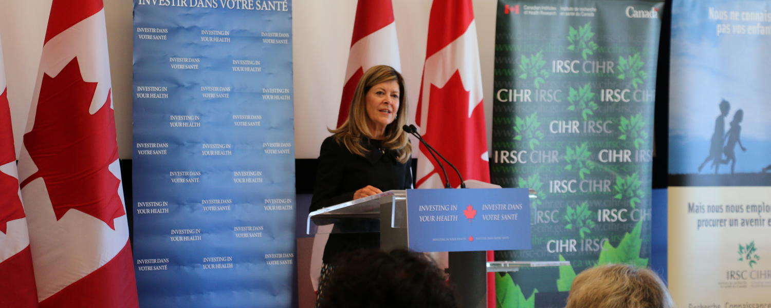 Speaker at CIHR Funding announcement