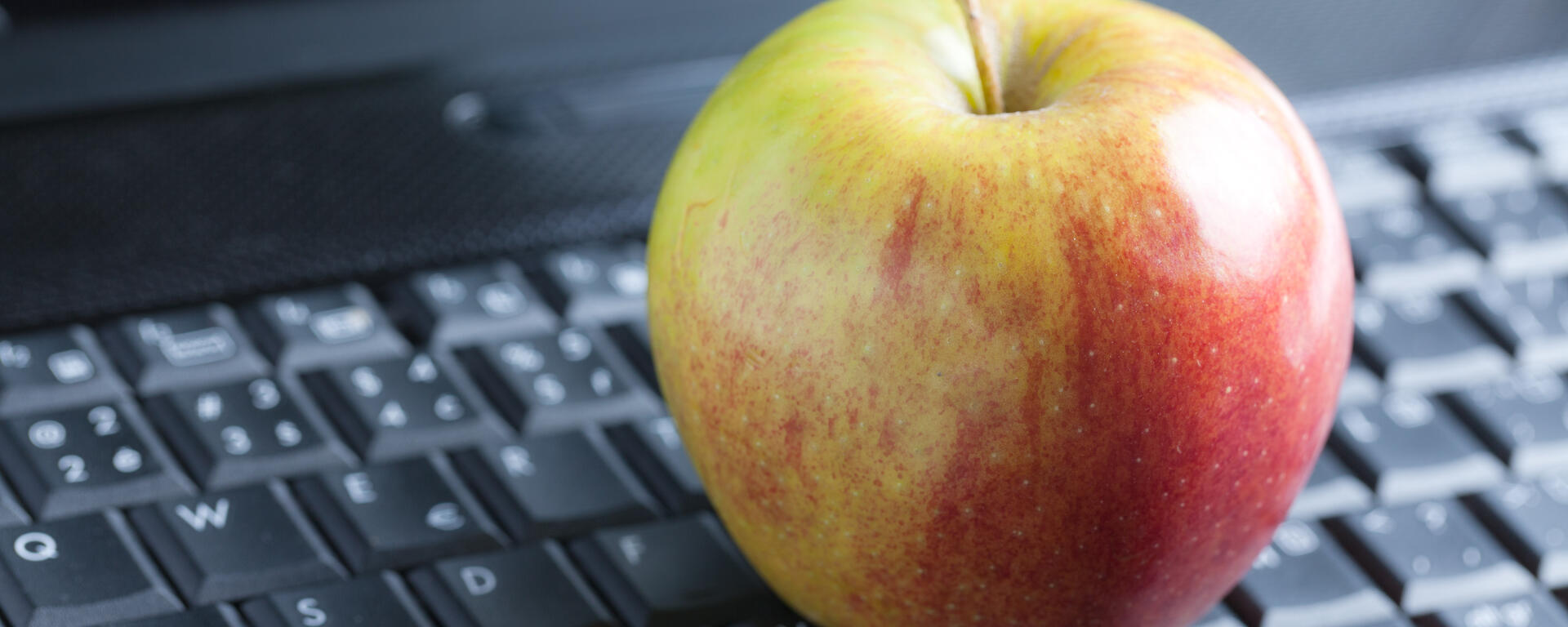 apple on a key board