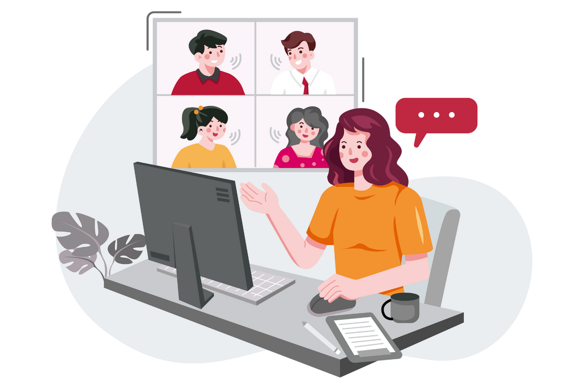 people interacting on a computer