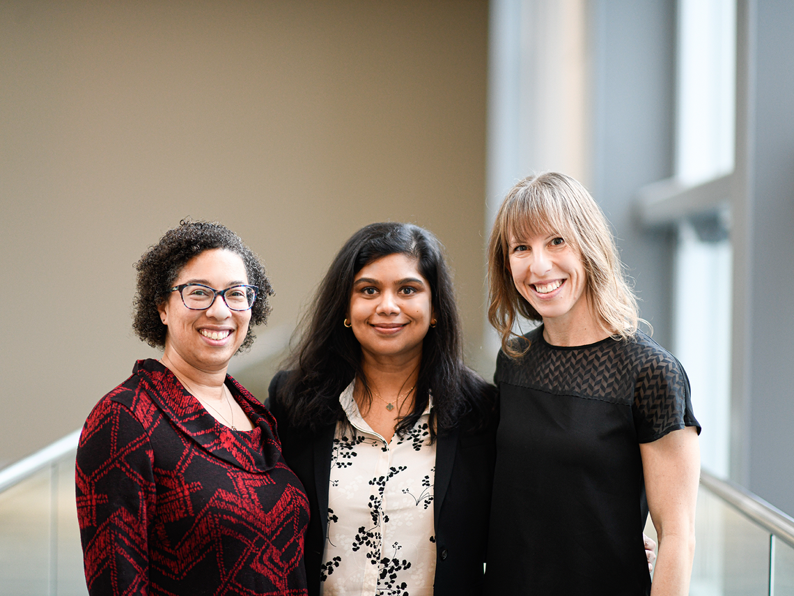 team photo of Vanessa, Katherine and Maneka