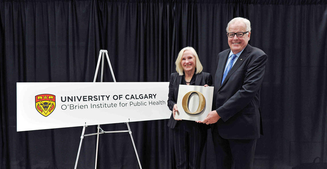 David and Gail O'Brien pose with an O