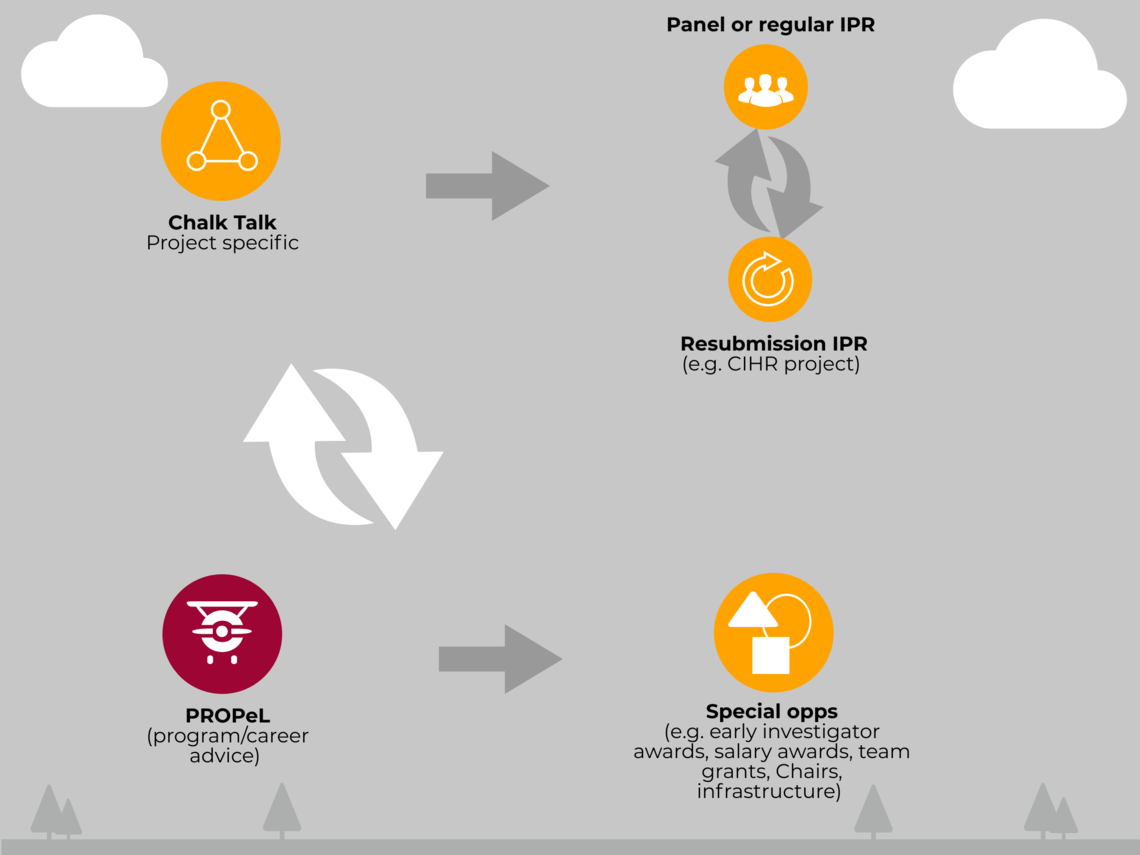 Sample timeline of project-specific and programmatic support programs, 