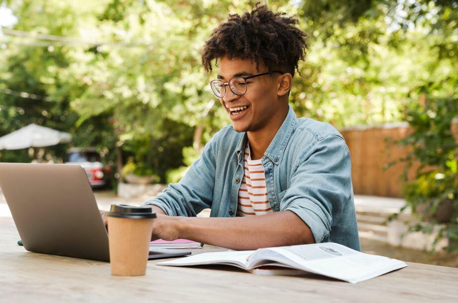 Black Youth on laptop