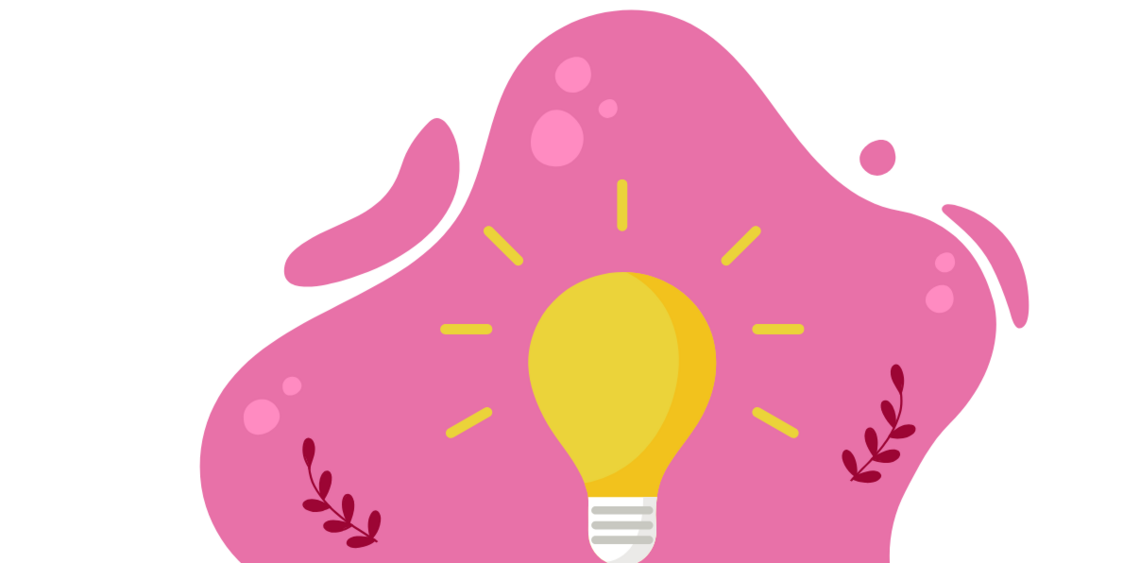 lightbulb in front of pink background