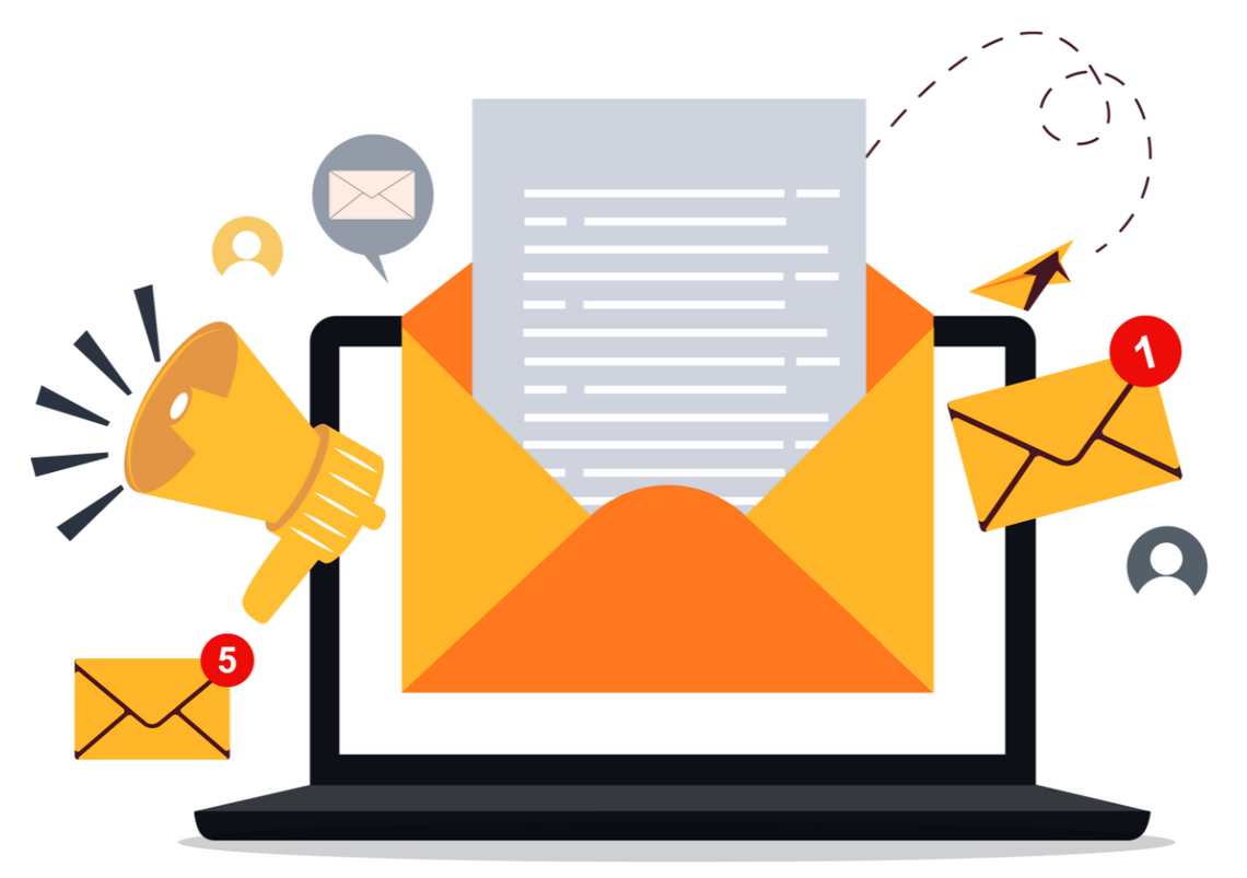 laptop with notifications