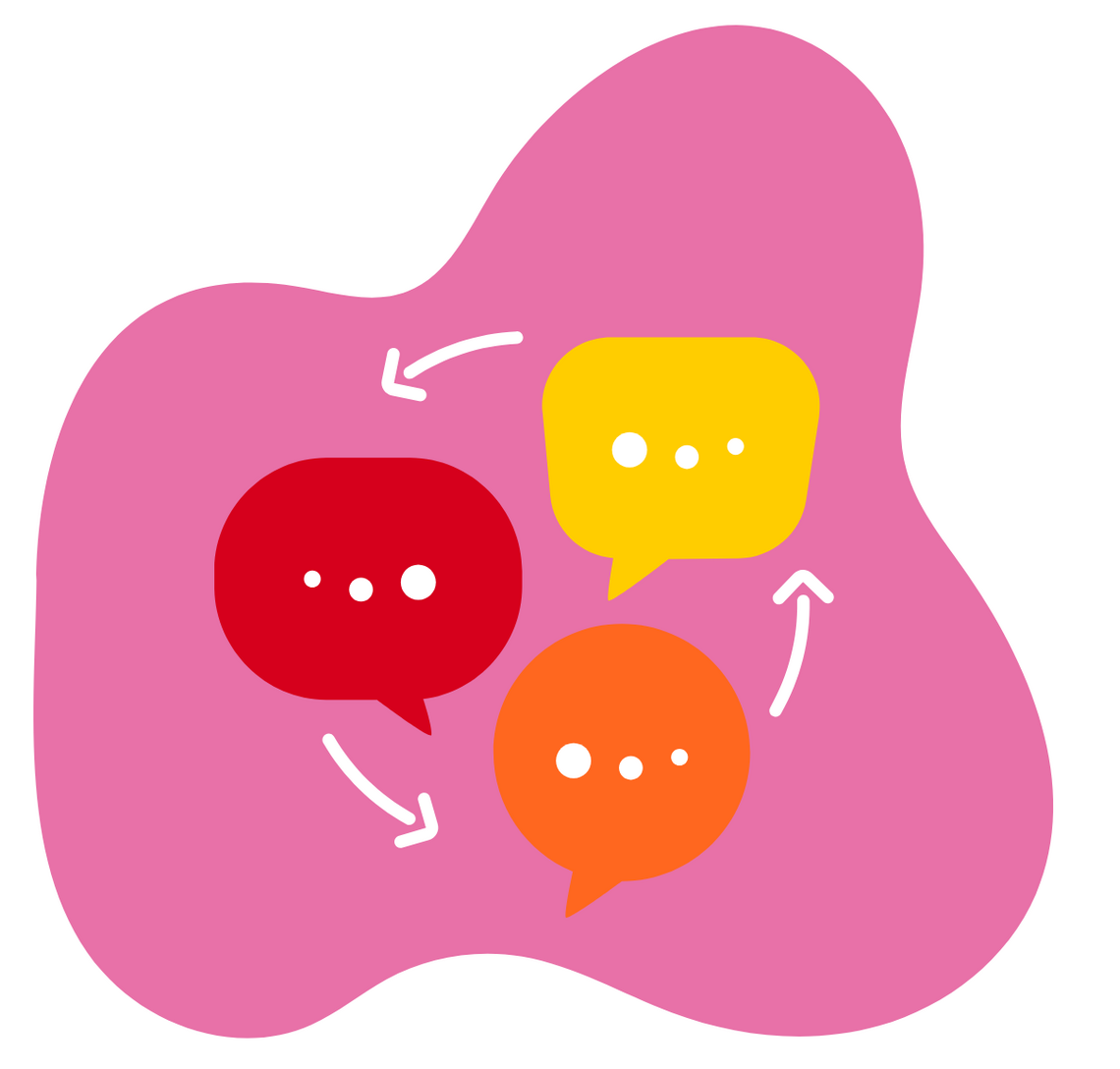 three speech bubbles