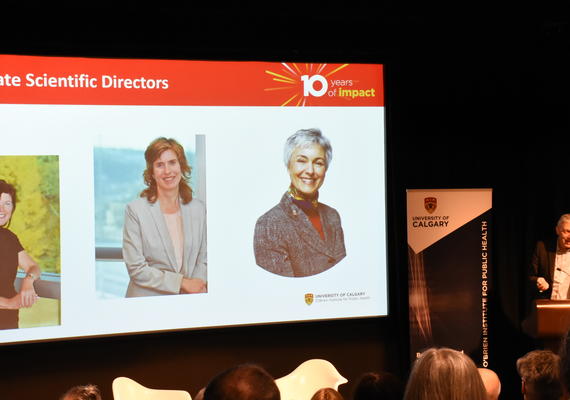 William Ghali talks to an audience about past and present Associate Scientific Directors