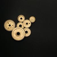 Group of gears on a black background